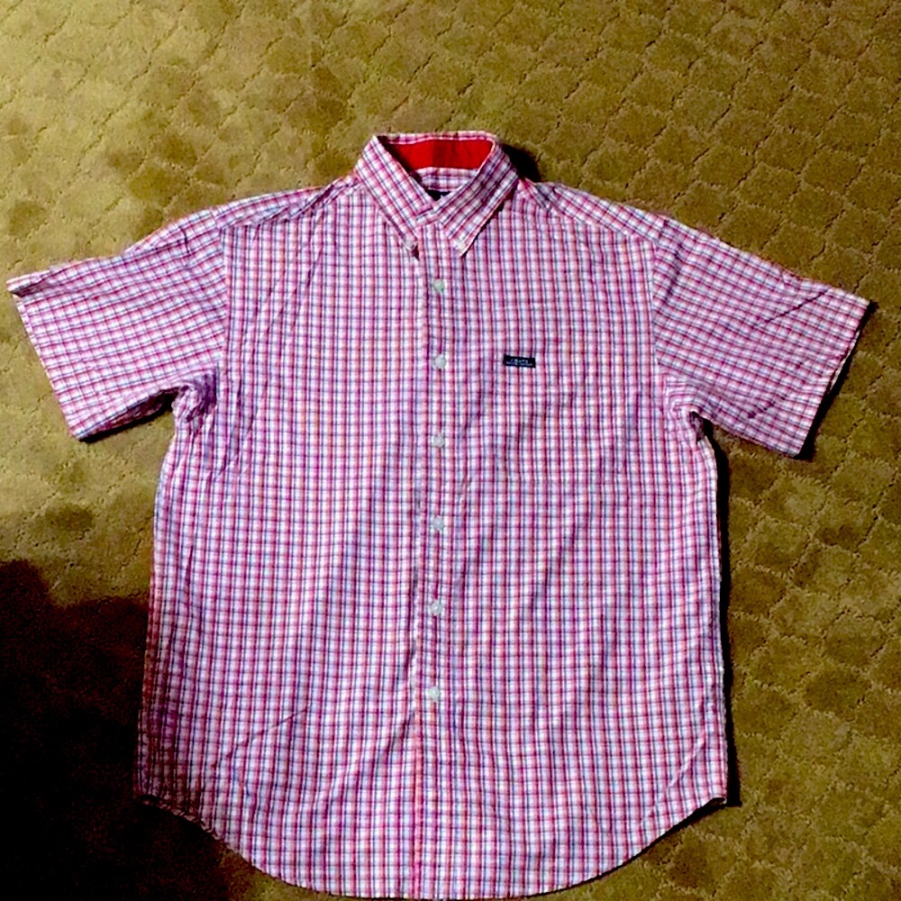 CHAPS BUTTON DOWN SHORT SLEEVES SHIRT